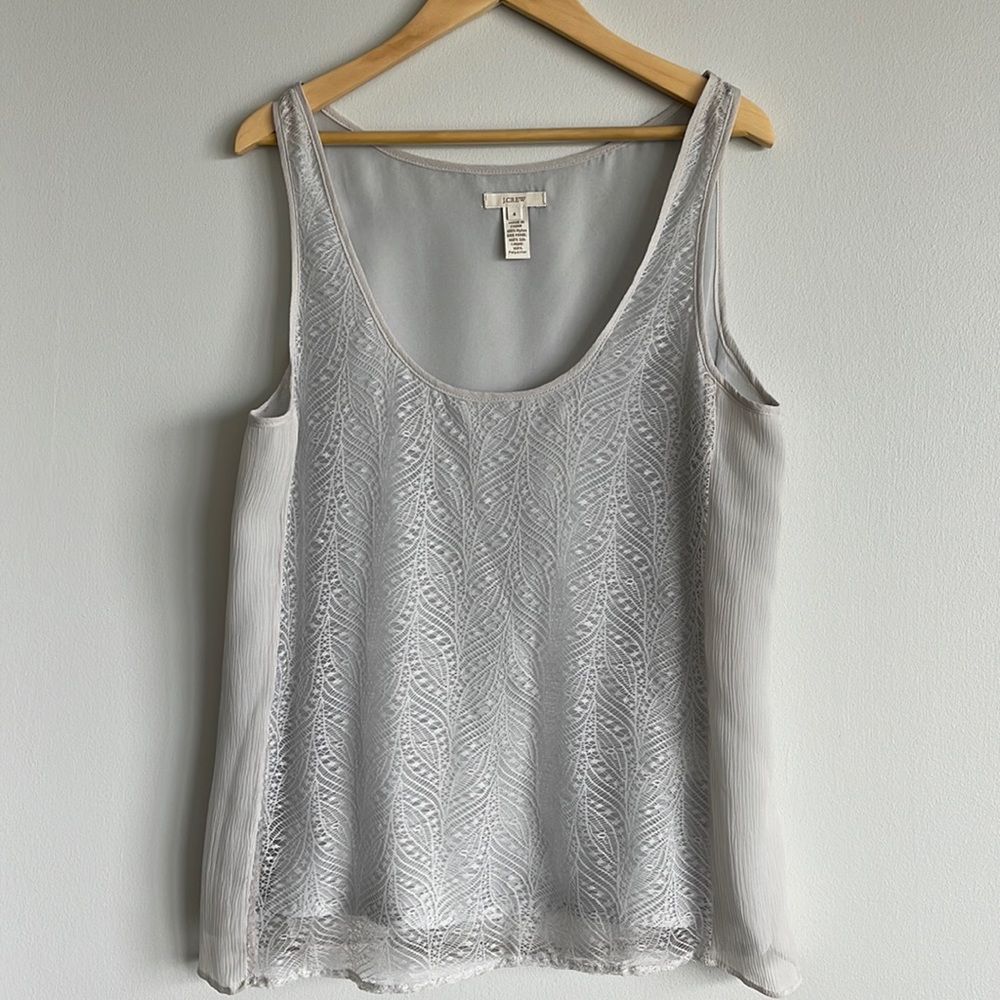 NWOT JCrew Lacey Light Grey Tank Blouse - size 4